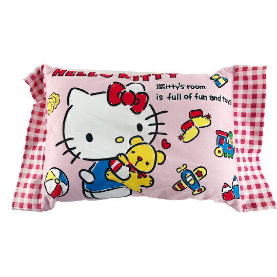小禮堂 Hello Kitty 方形棉質嬰兒枕頭 兒童枕頭 定型枕 寶寶枕 午睡枕 (粉 玩具)