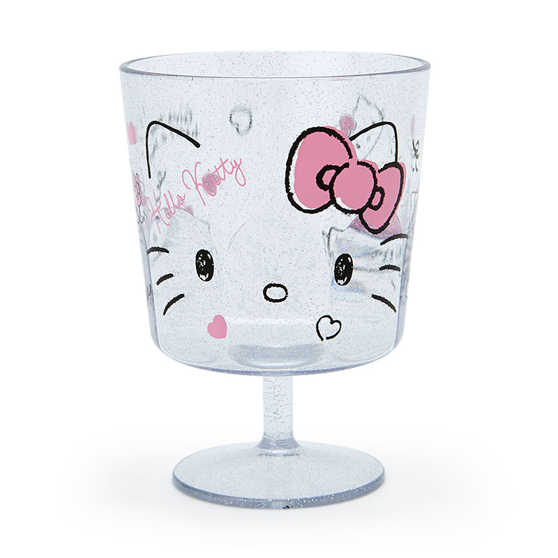 小禮堂 Hello Kitty 日製 壓克力冰淇淋杯 布丁杯 聖代杯 甜點杯 矮腳杯 260ml (白 2021炎夏企劃)