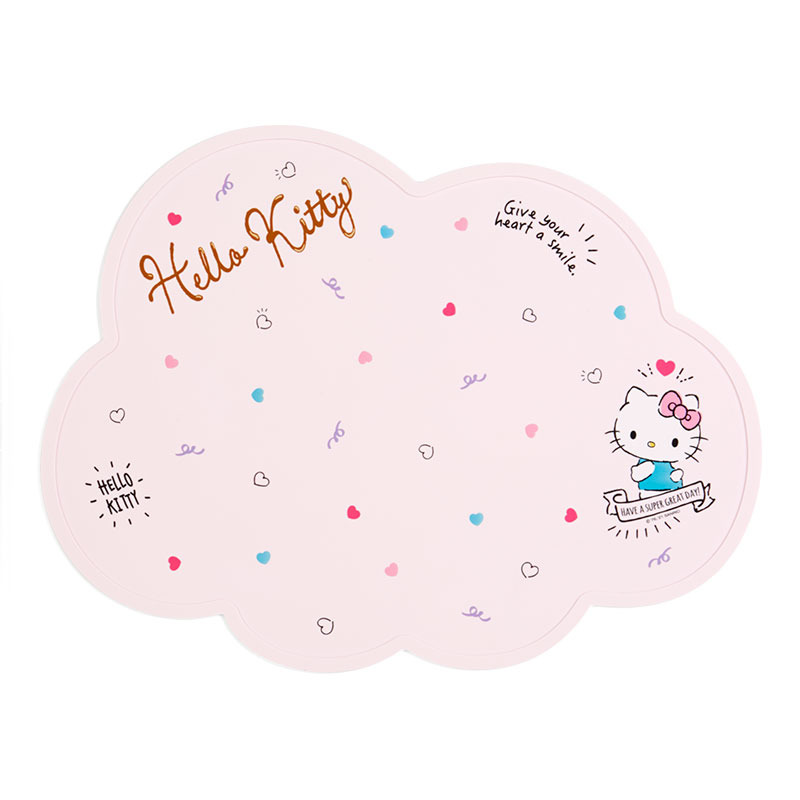 小禮堂 Hello Kitty 造型矽膠餐墊 矽膠桌墊 防滑餐墊 兒童餐墊 (粉 2021炎夏企劃)