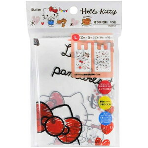 小禮堂 Hello Kitty 透明環保塑膠袋組 環保購物袋 便當袋 手提袋 (L 10入 紅)