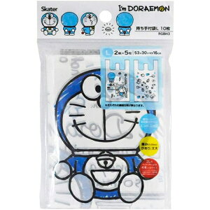 小禮堂 哆啦A夢 透明環保塑膠袋組 環保購物袋 便當袋 手提袋 (L 10入 藍)