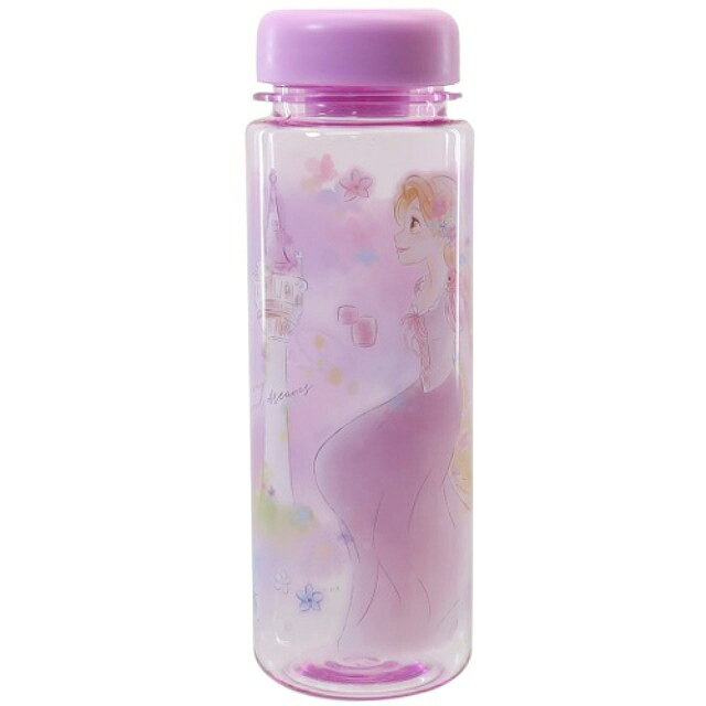 小禮堂 迪士尼 長髮公主 透明水瓶 500ml (高塔款)