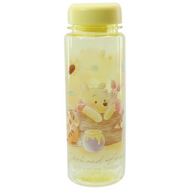 小禮堂 迪士尼 小熊維尼 透明水瓶 500ml (木頭款)