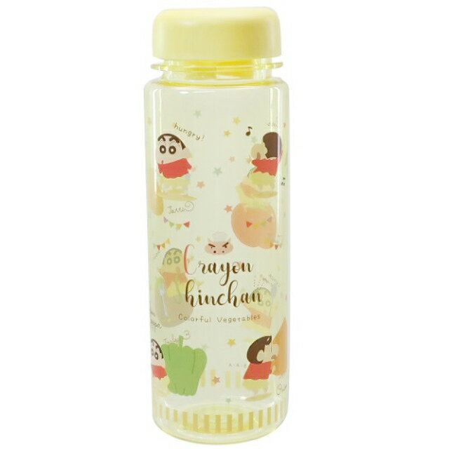 小禮堂 蠟筆小新 透明水瓶 500ml (黃蔬果款)