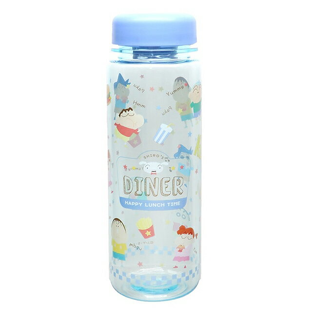 小禮堂 蠟筆小新 透明水瓶 500ml (藍速食款)