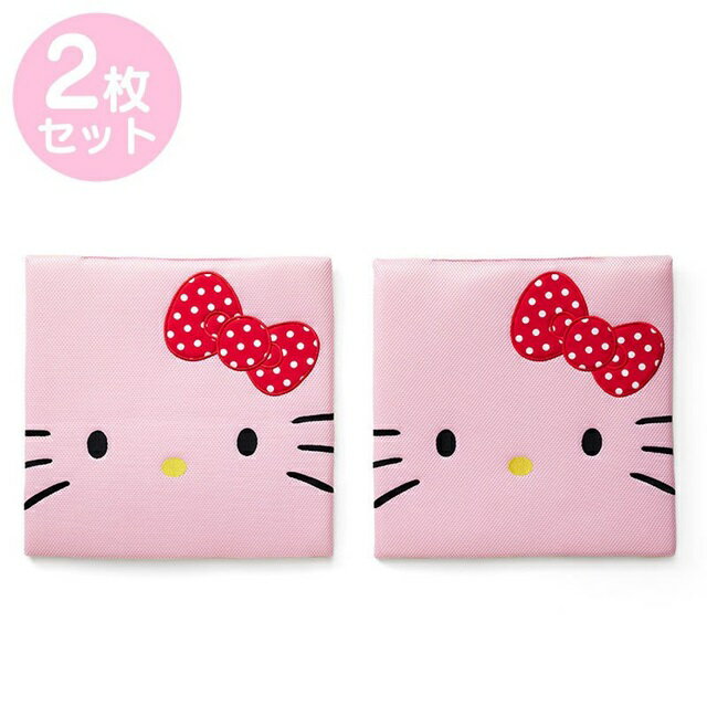 小禮堂 Hello Kitty 方形透氣椅墊組 車用椅墊 尼龍坐墊 涼椅墊 (2入 粉 大臉)