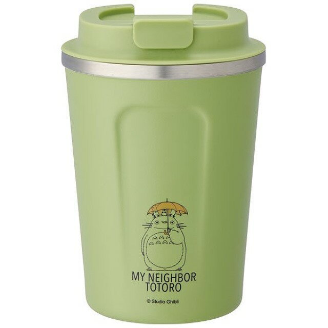 小禮堂 龍貓 不鏽鋼隨行杯 不鏽鋼隨手瓶 咖啡杯 保溫杯 350ml (綠 撐傘)