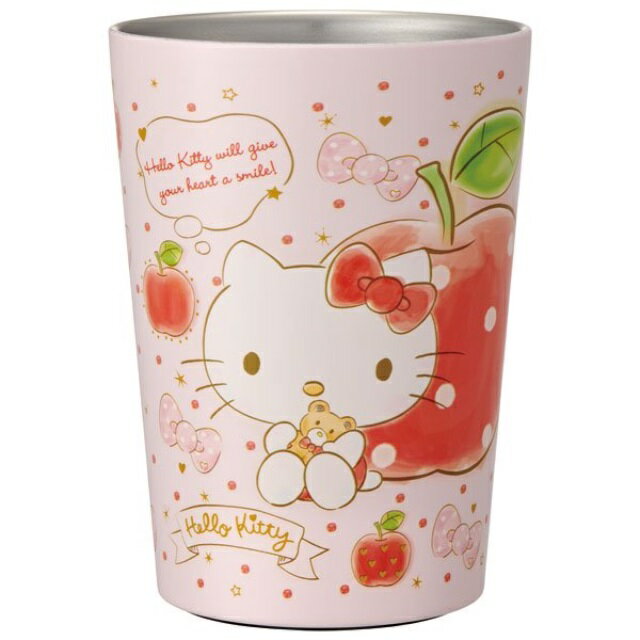 小禮堂 Hello Kitty 無蓋保溫杯 400ml (蘋果款)