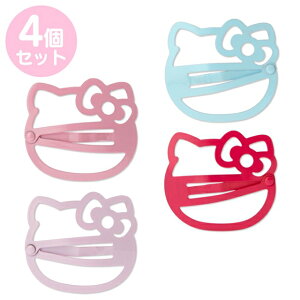 小禮堂 Hello Kitty 造型鐵髮夾4入組 (鏤空大臉)