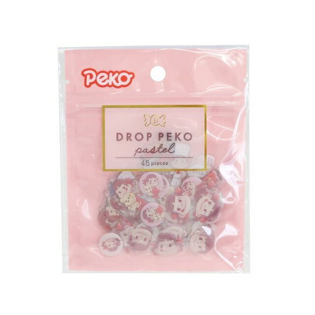 小禮堂 不二家 DROP PEKO 果凍貼紙48入組 (粉色款)