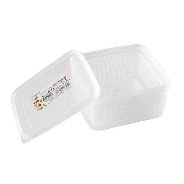 小禮堂 Nakaya 日本製 方形濾水微波保鮮盒 1100ml (透明)