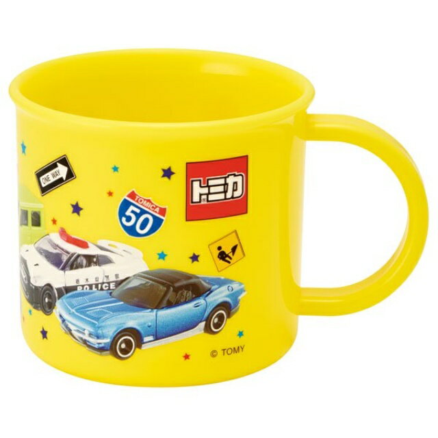 小禮堂 Tomica多美小汽車 日本製 抗菌塑膠杯 200ml (黃排列款)