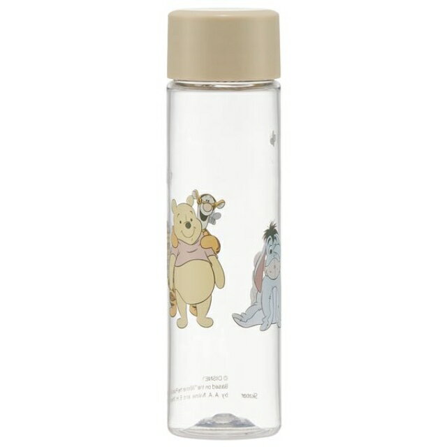 小禮堂 迪士尼 小熊維尼 迷你透明水瓶 200ml (藍插畫款)