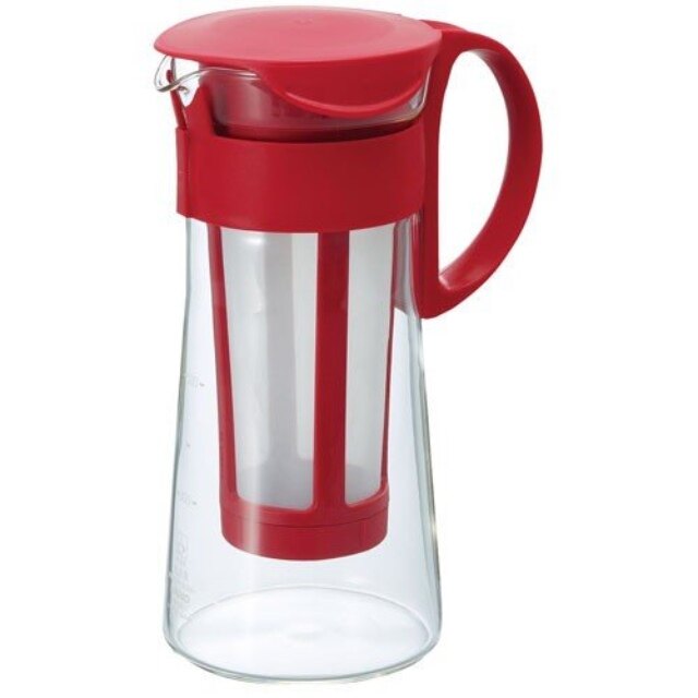 小禮堂 Hario 日本製 玻璃冷泡咖啡壺 600ml (紅蓋)
