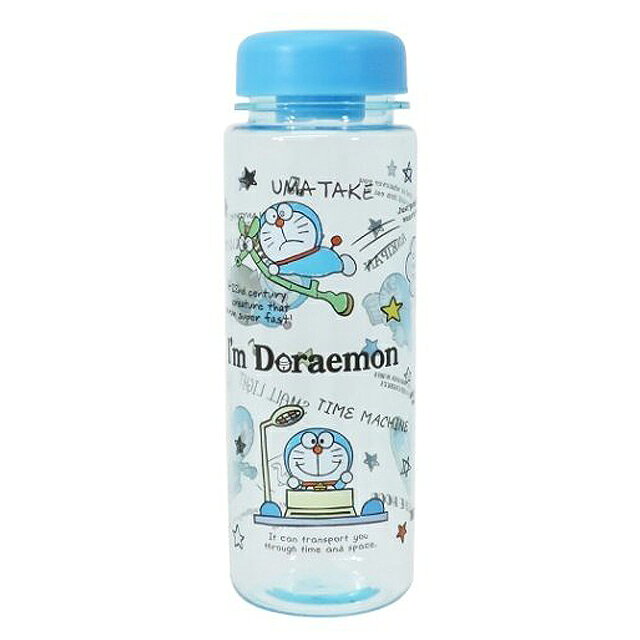 小禮堂 哆啦A夢 透明水瓶 500ml (藍文字款)
