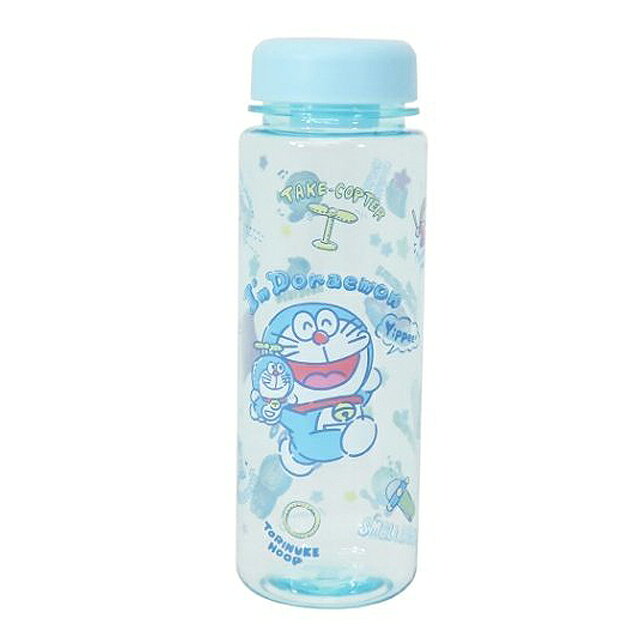 小禮堂 哆啦A夢 透明水瓶 500ml (藍玩偶款)