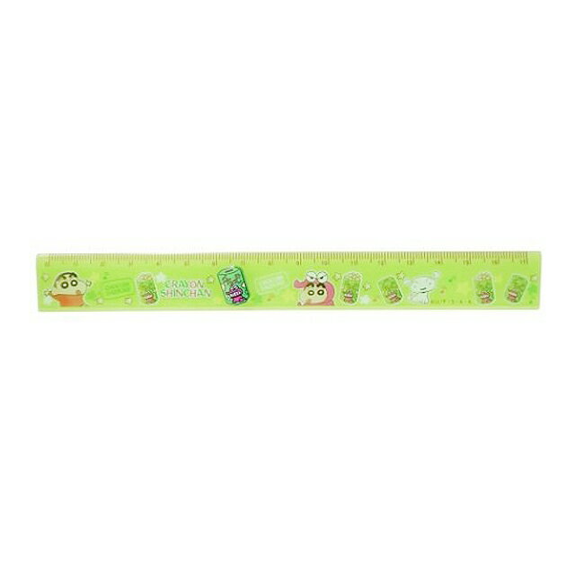 小禮堂 蠟筆小新 塑膠尺 17cm (綠餅乾款)