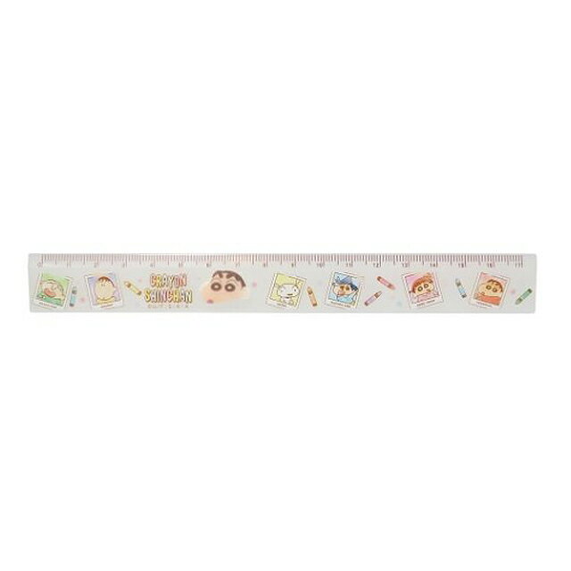 小禮堂 蠟筆小新 塑膠尺 17cm (白照片款)