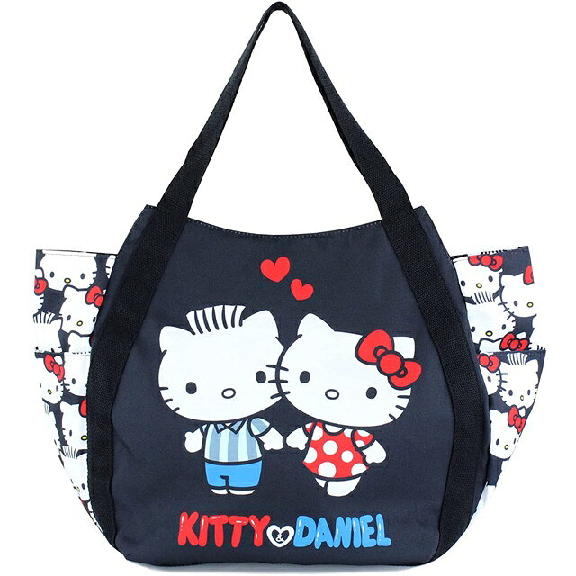 小禮堂 Hello Kitty 尼龍托特包 (黑Daniel款)