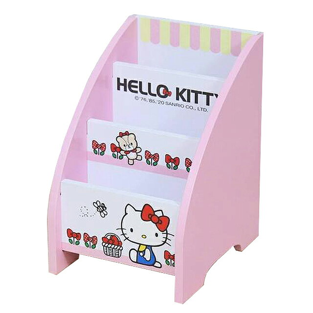 小禮堂 Hello Kitty 木質三格收納盒 (粉蘋果款)