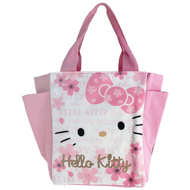 小禮堂 Hello Kitty 尼龍保冷便當袋 (粉櫻花款)