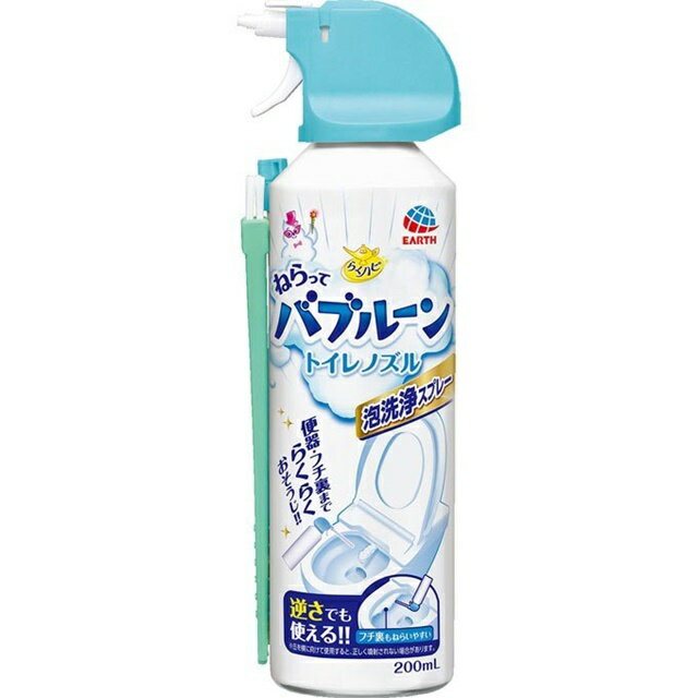 小禮堂 Earth 日本製 馬桶泡沫清潔劑 附刷 200ml (白瓶)