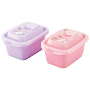 小禮堂 Hello Kitty 日本製 保鮮盒2入組 240ml (粉紫款)