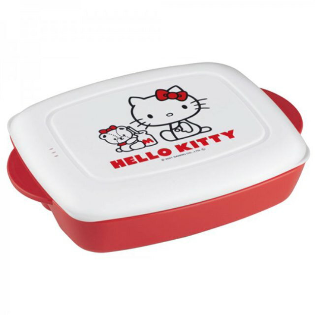 小禮堂 Hello Kitty 日本製 餐盤式便當盒 640ml (白奶瓶款)