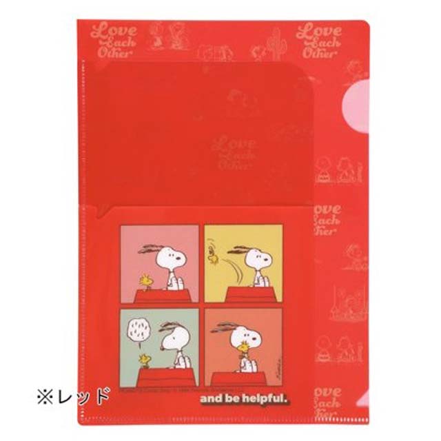 小禮堂 Snoopy B5分類資料夾 (紅四格漫畫款)