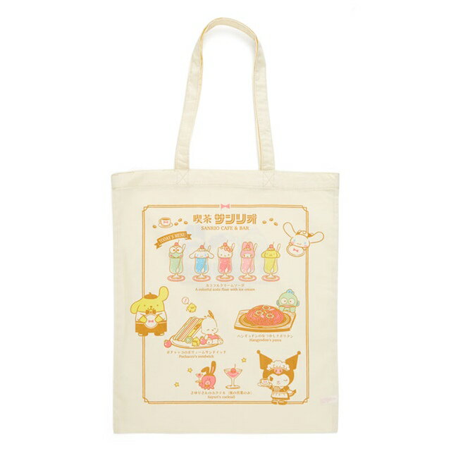 小禮堂 Sanrio 大集合 直式帆布側背袋 (昭和吃茶館2.0)