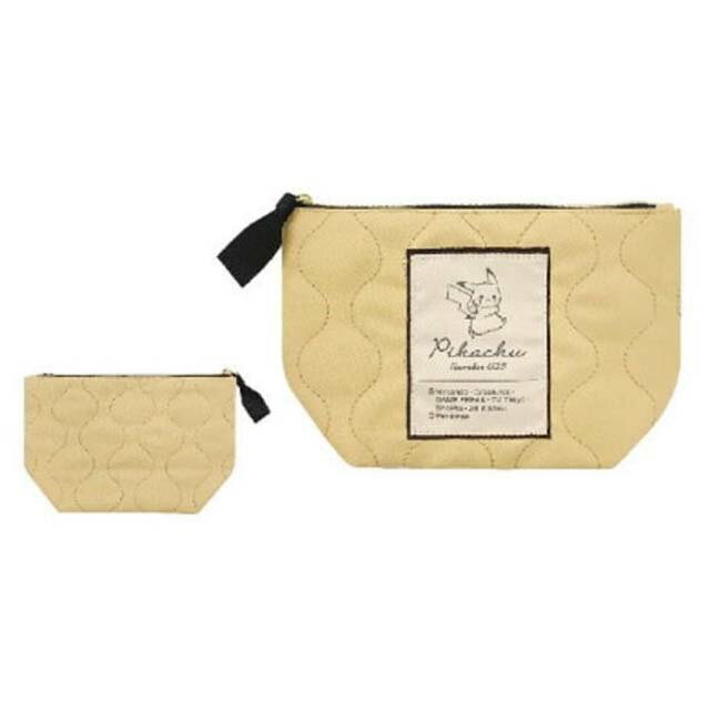 小禮堂 寶可夢 皮卡丘 船型化妝包 (卡其縫線款)