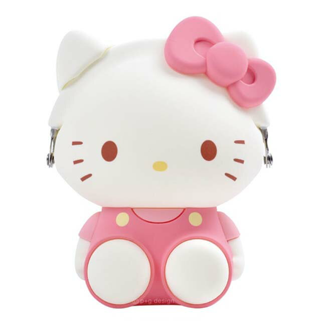 小禮堂 Hello Kitty 造型矽膠零錢包 p+g design (粉坐姿款)