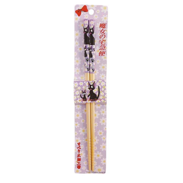 小禮堂 宮崎駿 魔女宅急便 天然木筷子 21cm (KIKI紫花款)