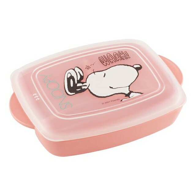 小禮堂 Snoopy 日本製 餐盤式便當盒 640ml (粉大臉款)