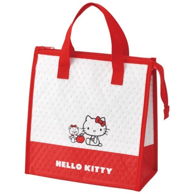 小禮堂 Hello Kitty 方形保冷便當袋 (紅白款)