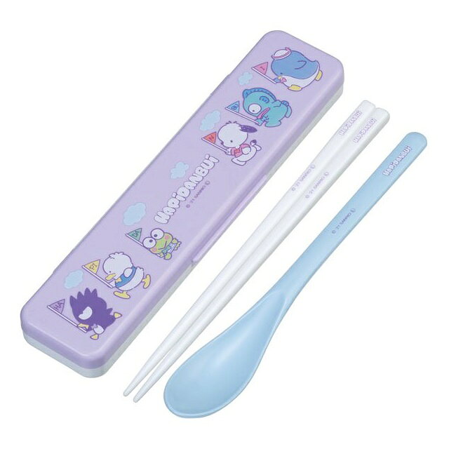 小禮堂 Sanrio 大集合 盒裝兩件式餐具組 Ag+ (紫郊遊款)