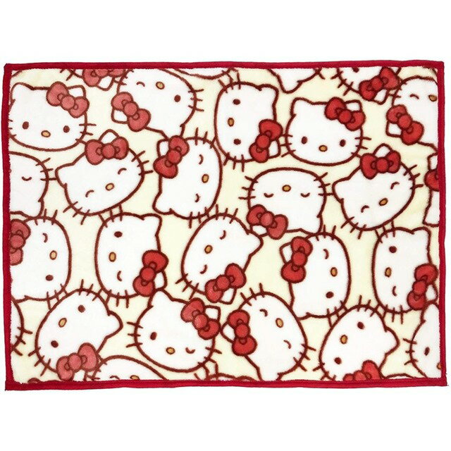 小禮堂 Hello Kitty 披肩毛毯 70x100cm (紅滿版款)