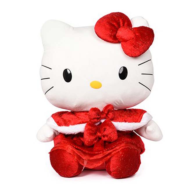 小禮堂 Hello Kitty 絨毛玩偶娃娃 12吋 (紅裙款)