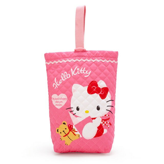 小禮堂 Hello Kitty 鋪棉手提鞋袋 (桃讀書款)