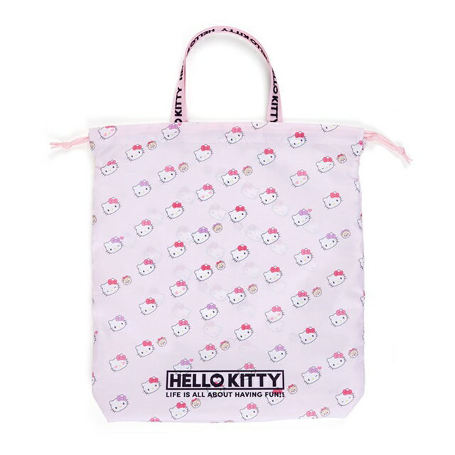 小禮堂 Hello Kitty 尼龍束口手提鞋袋 (健身系列)