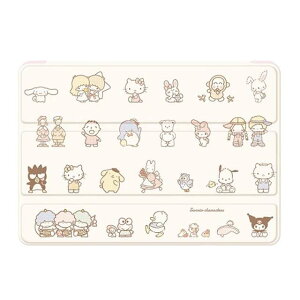 小禮堂 Sanrio大集合 10.2吋 iPad皮套保護殼 (白集合款)