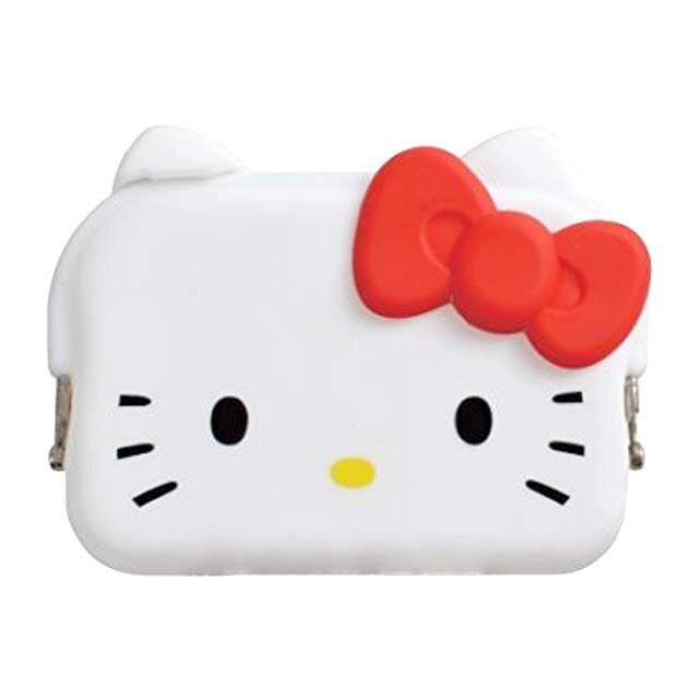 小禮堂 Hello Kitty 方形矽膠口金零錢包 (紅白大臉款)