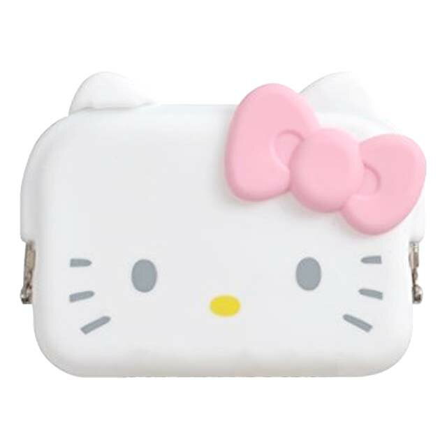 小禮堂 Hello Kitty 方形矽膠口金零錢包 (粉白大臉款)