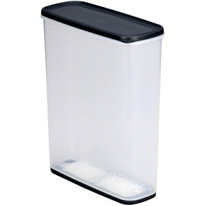 小禮堂 Inomata 透明塑膠密封罐附乾燥包 6L (黑蓋款)