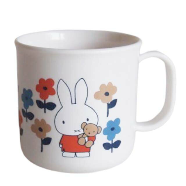 小禮堂 米菲兔 兒童單耳塑膠杯 200ml Ag+ (米花朵款)