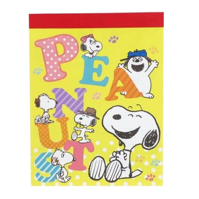 小禮堂 Snoopy 迷你便條本 (紅黃角色款)