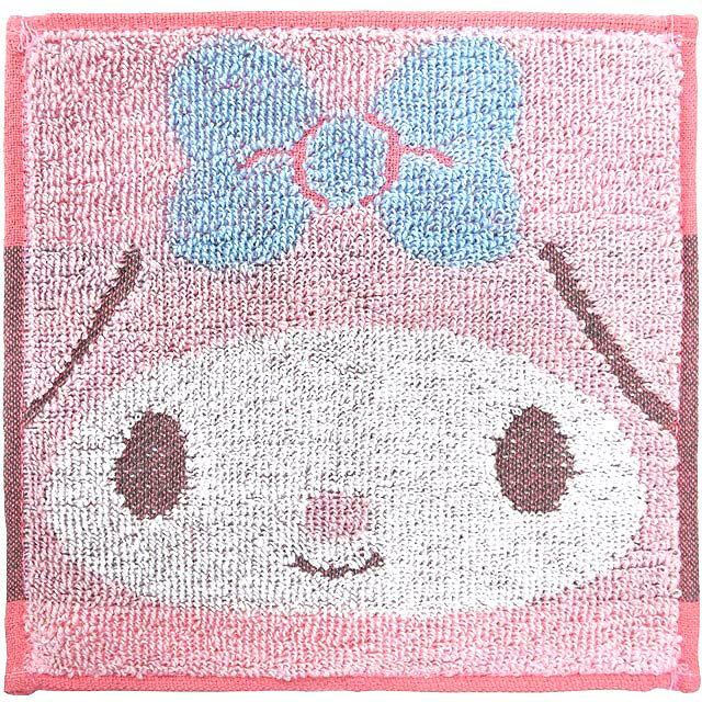 小禮堂 美樂蒂 棉質手帕 15x15cm (粉大臉款)
