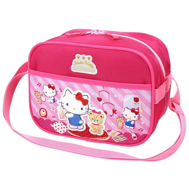 小禮堂 Hello Kitty 兒童尼龍斜背包 (桃小熊款)