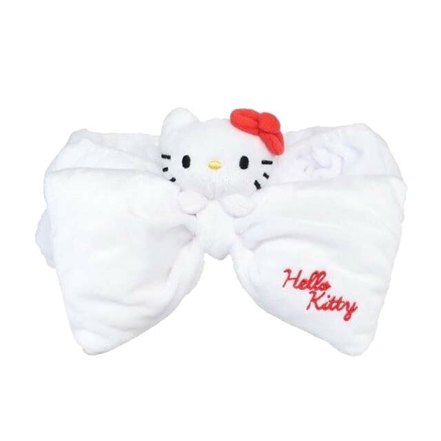 小禮堂 Hello Kitty 玩偶造型絨毛束髮帶 (白蝴蝶結款)