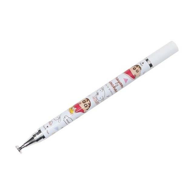 小禮堂 蠟筆小新 觸控雙頭油性原子筆 TOUCH PEN 黑 0.7mm (白小白款)